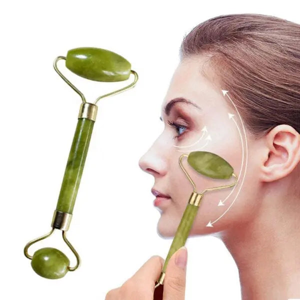 Flawless Jade Roller With Guasha (marble Stone) Stimulates Healthier Skin Malak Express
